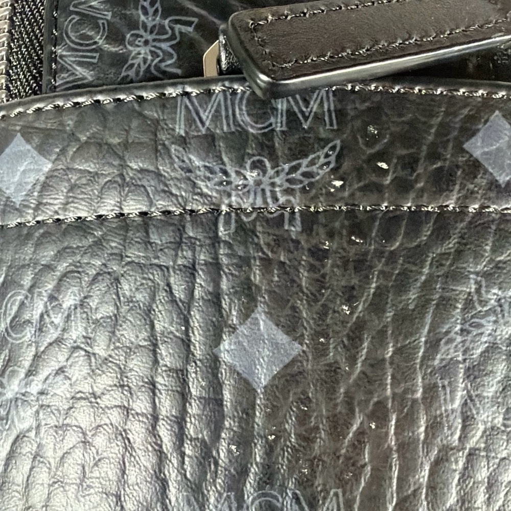 Mcm Large Black Monogram Backpack - Silver Accents - image 4